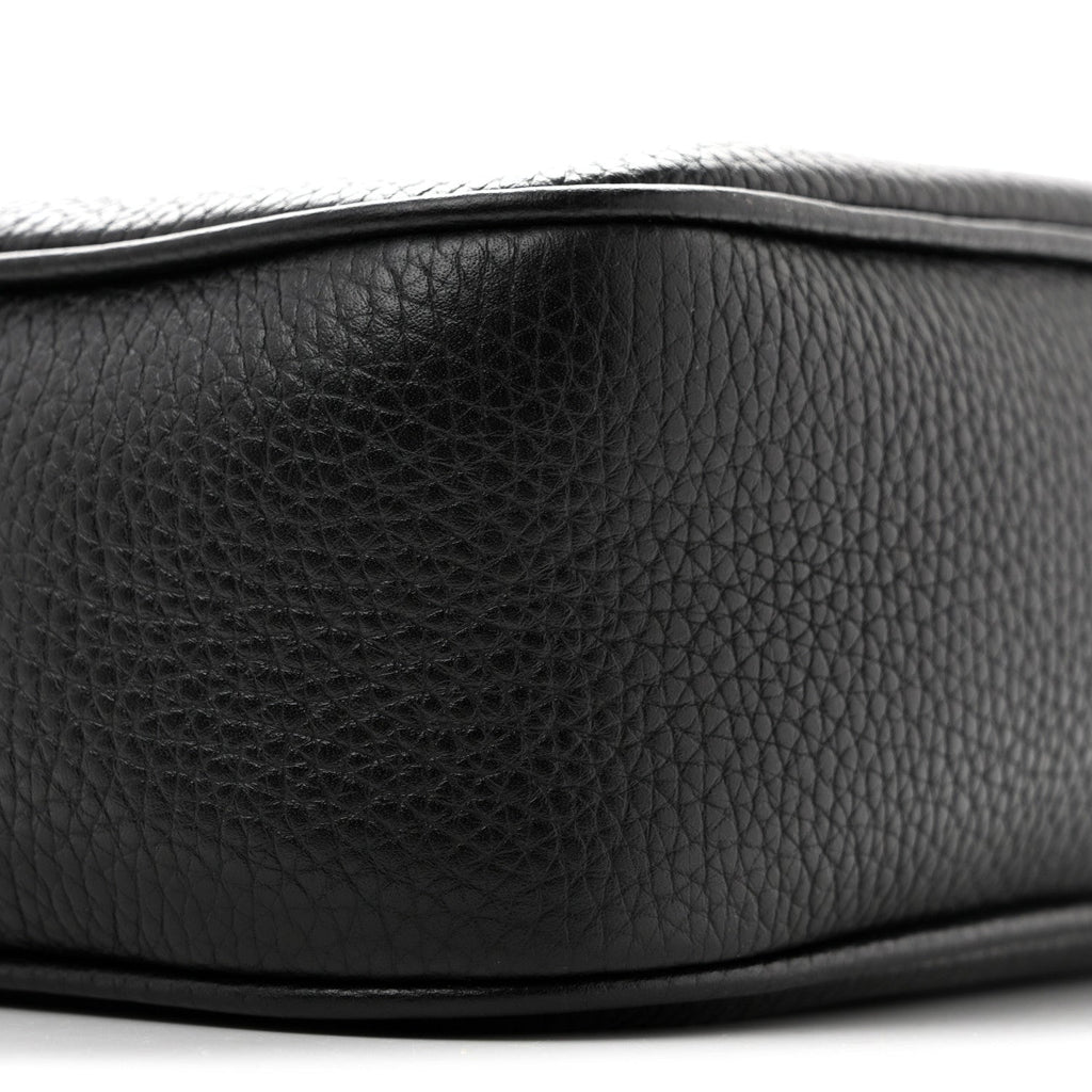 Pebbled Calfskin Small Soho Disco Bag Black