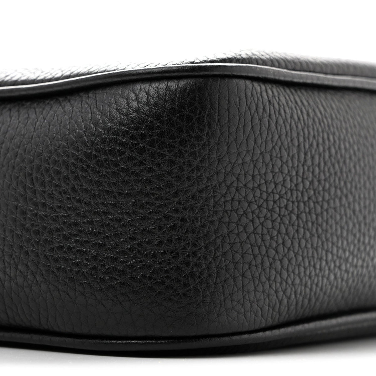 Pebbled Calfskin Small Soho Disco Bag Black