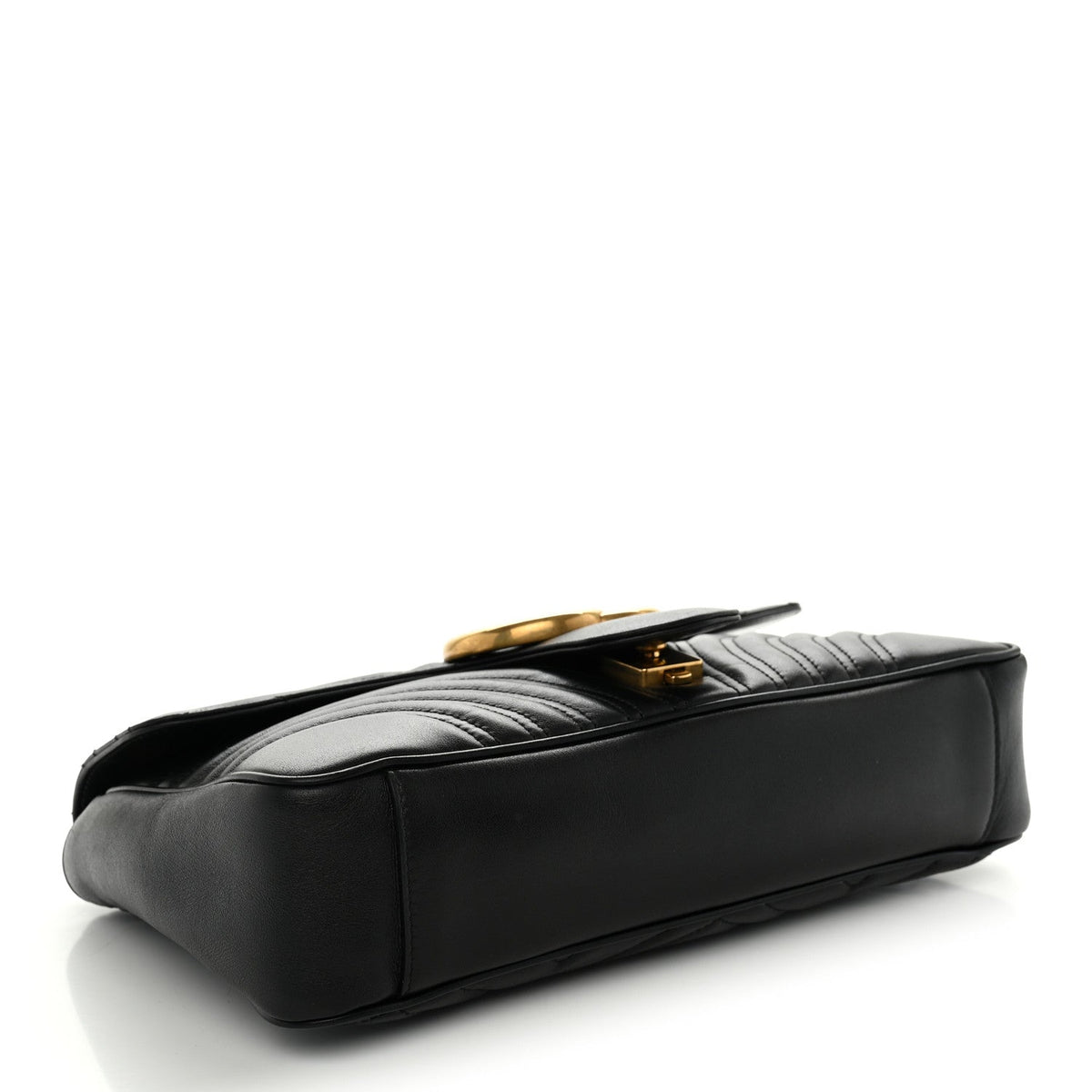 Calfskin Matelasse Medium GG Marmont Shoulder Bag Black
