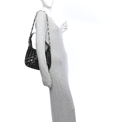 Calfskin Ha Ha Ha Jackie 1961 Eyelet Hobo Black