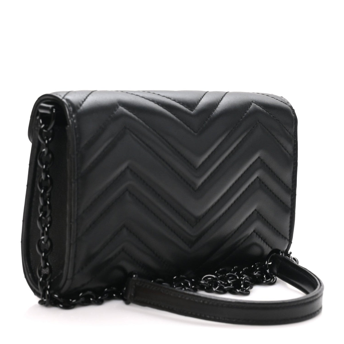 Nappa Matelasse Monochrome GG Marmont Wallet On Chain Black