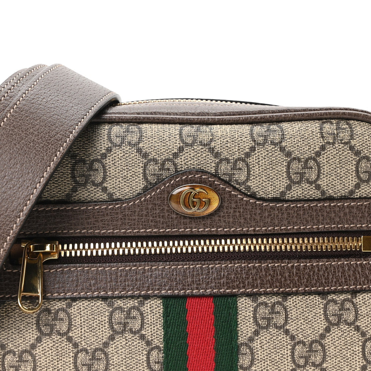 GG Supreme Monogram Web Small Ophidia Belt Bag 95 38 Dark Brown