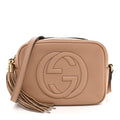 Pebbled Calfskin Small Soho Disco Bag Camelia