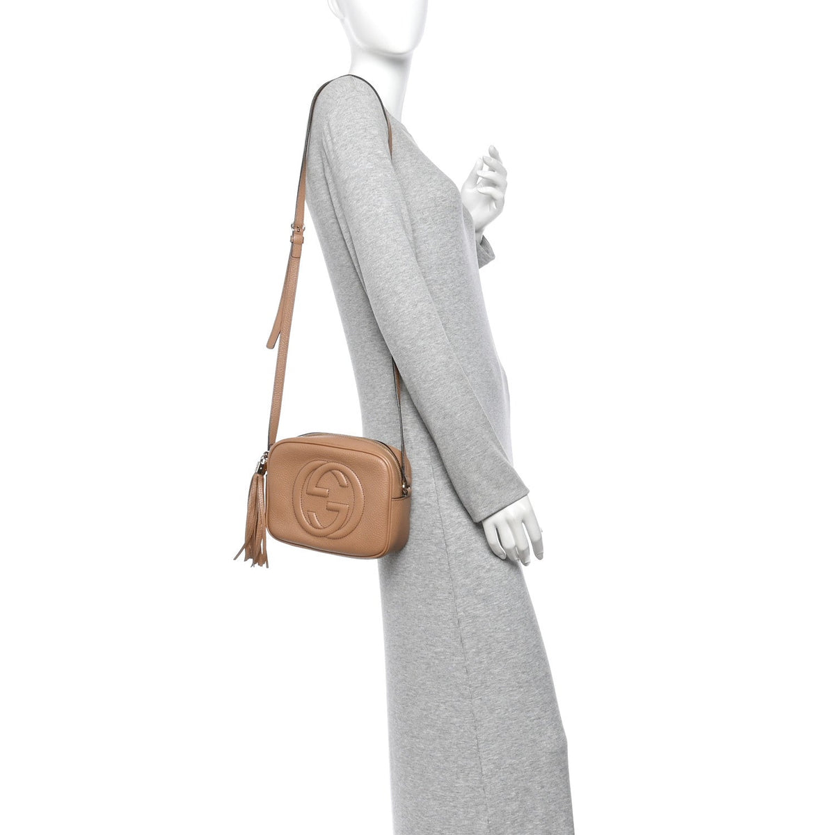 Pebbled Calfskin Small Soho Disco Bag Rose Beige