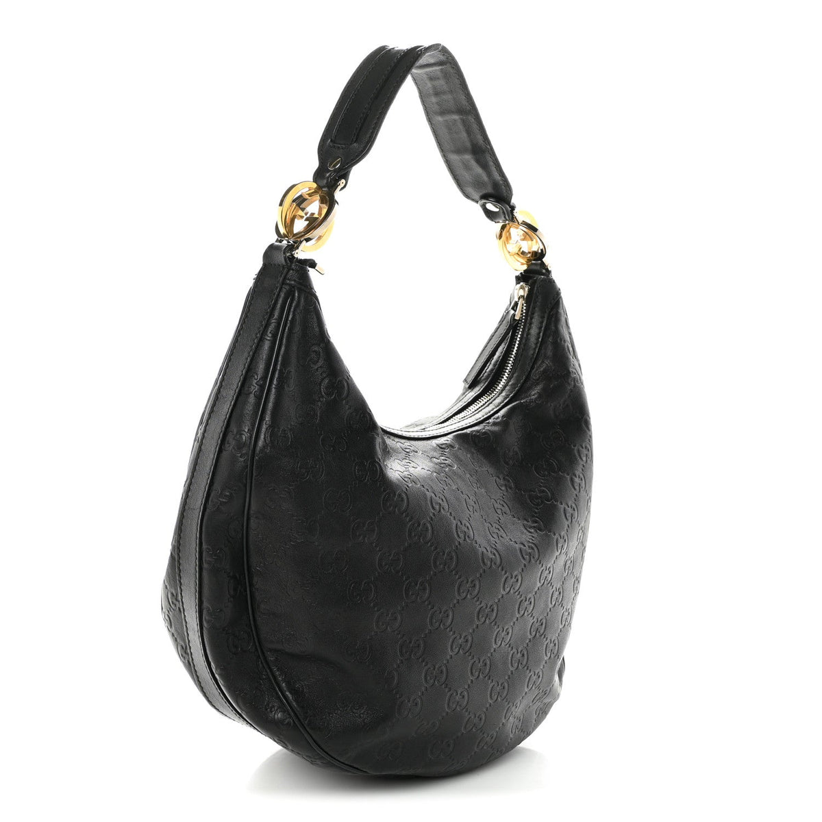 Guccissima Medium GG Twins Hobo Black