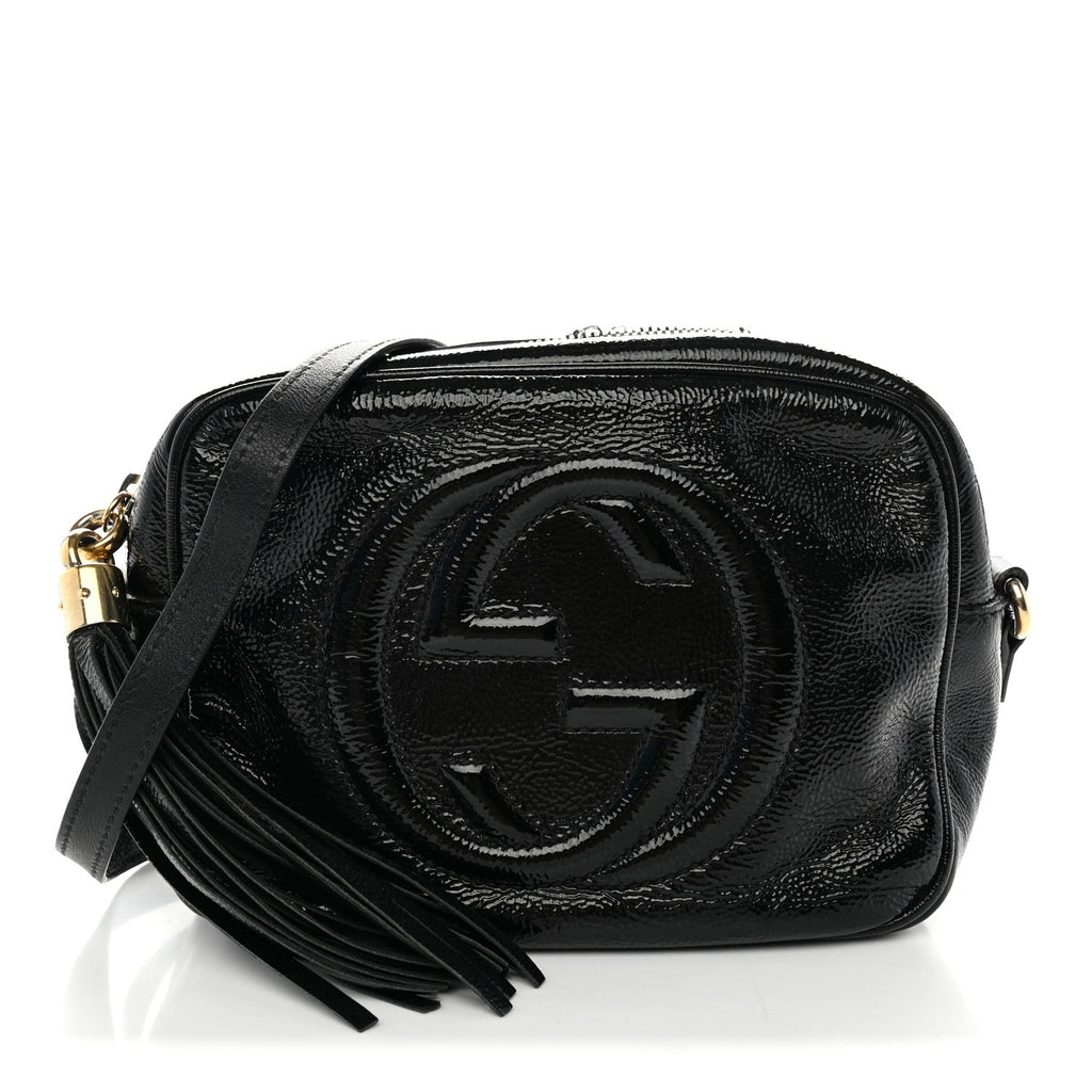 Soft Patent Small Soho Disco Bag Black