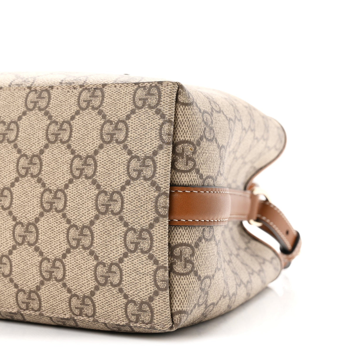 GG Supreme Monogram Emblem Medium Tote Bag Beige Dark Brown