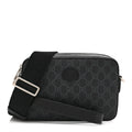 GG Supreme Monogram Azalea Calfskin Retro Interlocking G Wristlet Shoulder Bag Black