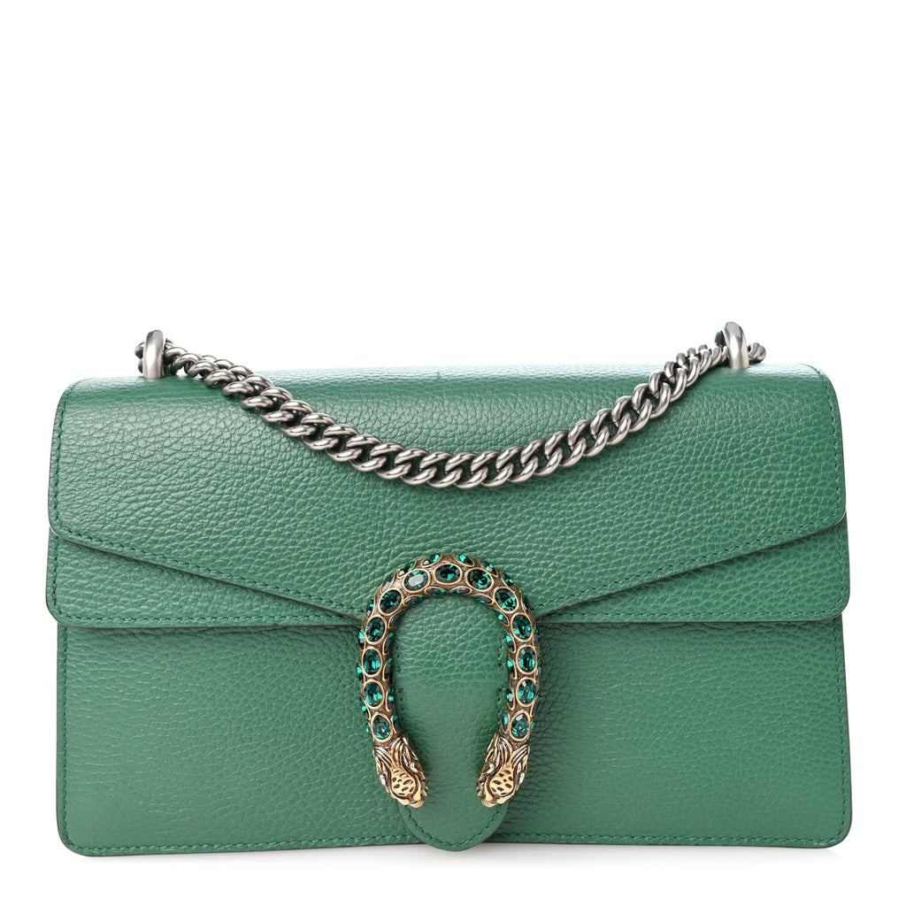 Dollar Calfskin Crystal Small Dionysus Shoulder Bag Emerald