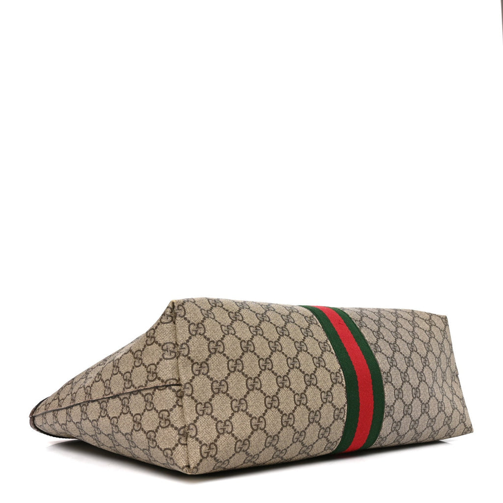 GG Supreme Monogram Medium Ophidia Shopping Tote Brown