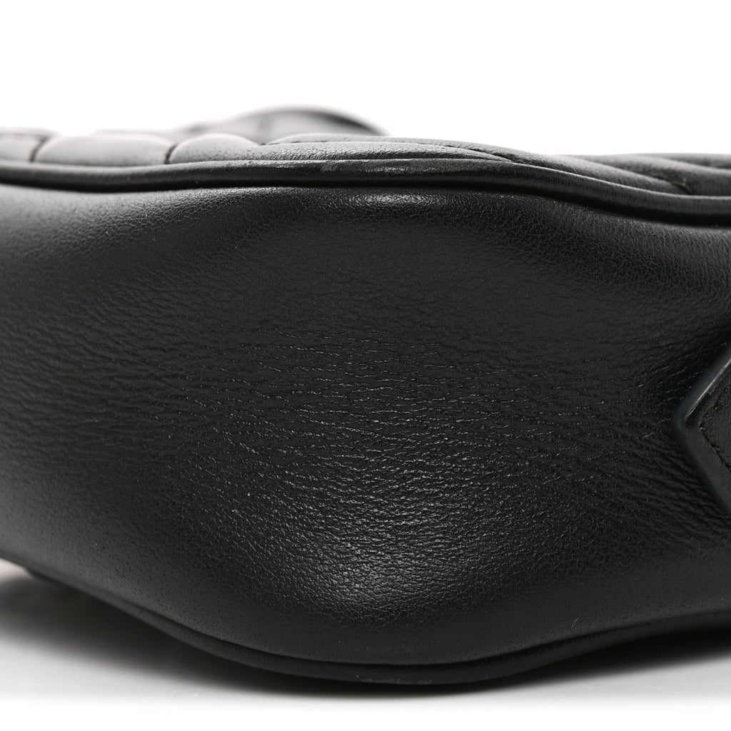 Calfskin Matelasse Small GG Marmont Chain Shoulder Bag Black
