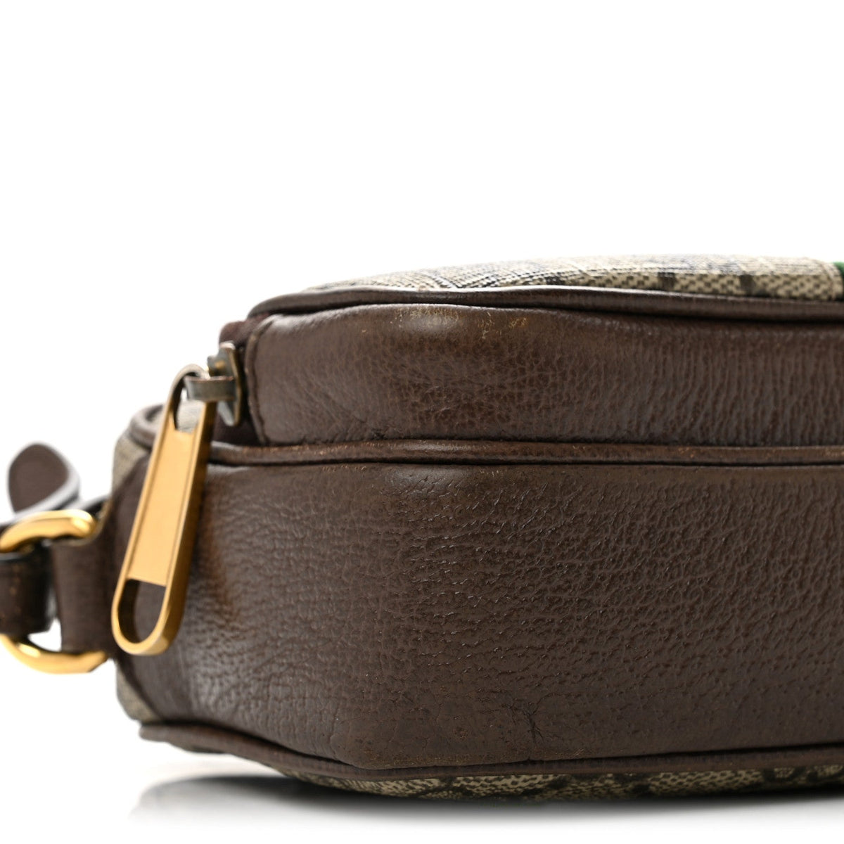 GG Supreme Monogram Textured Dollar Calfskin Web Mini Ophidia Convertible Shoulder Bag Beige Ebony New Acero