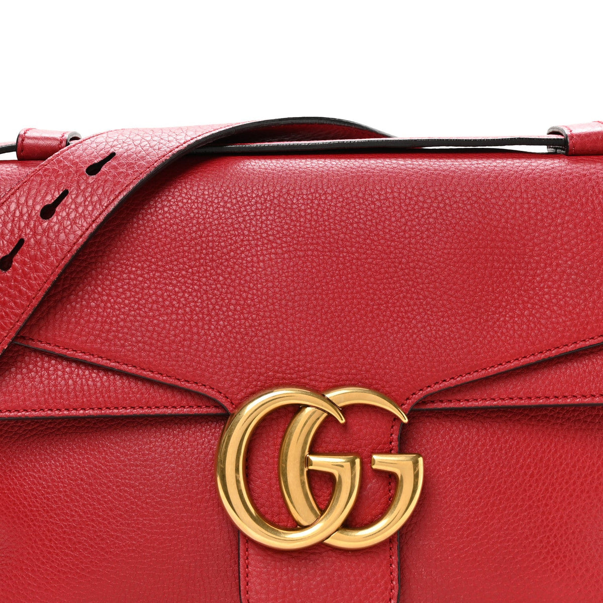 Cellarius Calfskin GG Marmont Shoulder Bag Vulcanic Red