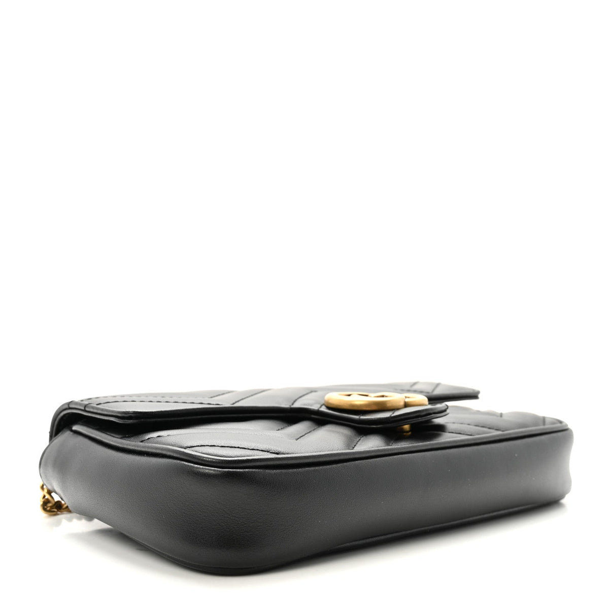 Calfskin Matelasse Mini GG Marmont Shoulder Bag With Case Black White