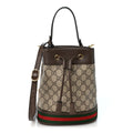 GG Supreme Monogram Web Small Ophidia Bucket Bag Brown