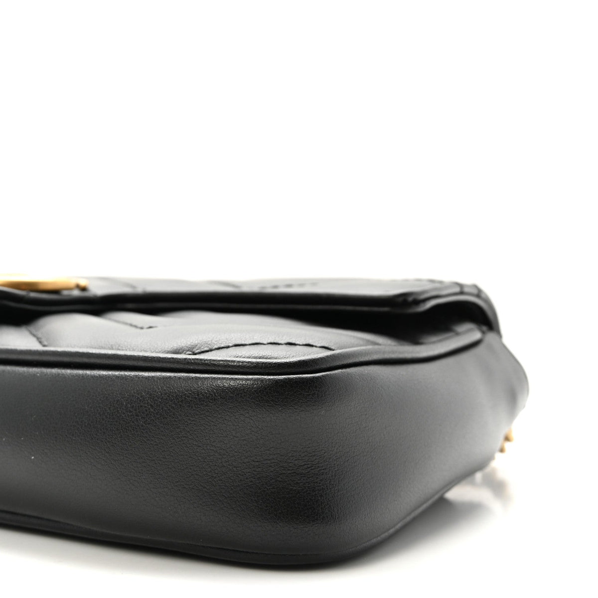 Calfskin Matelasse Mini GG Marmont Shoulder Bag With Case Black White