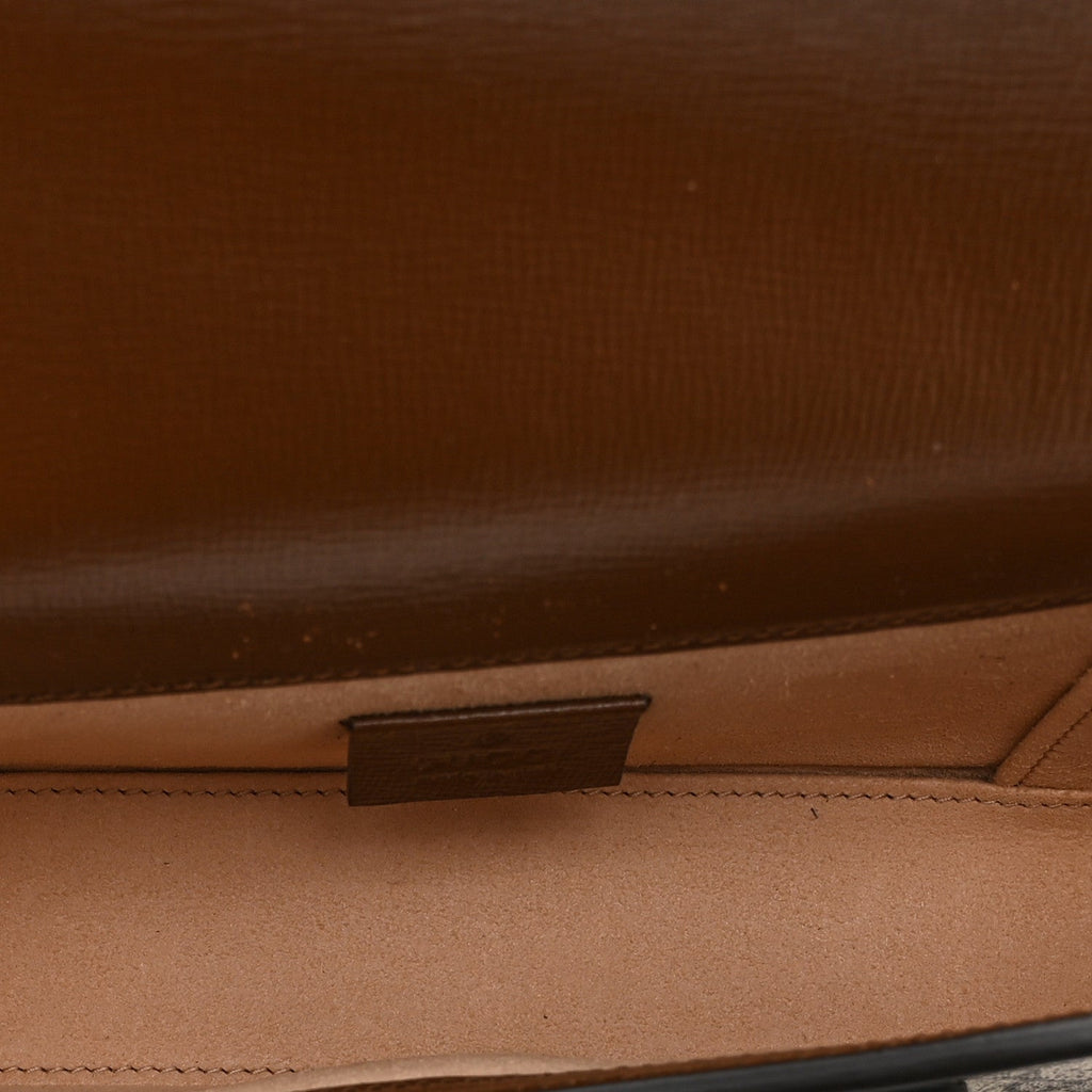 GG Supreme Monogram Mini Horsebit 1955 Shoulder Bag Beige Brown Sugar