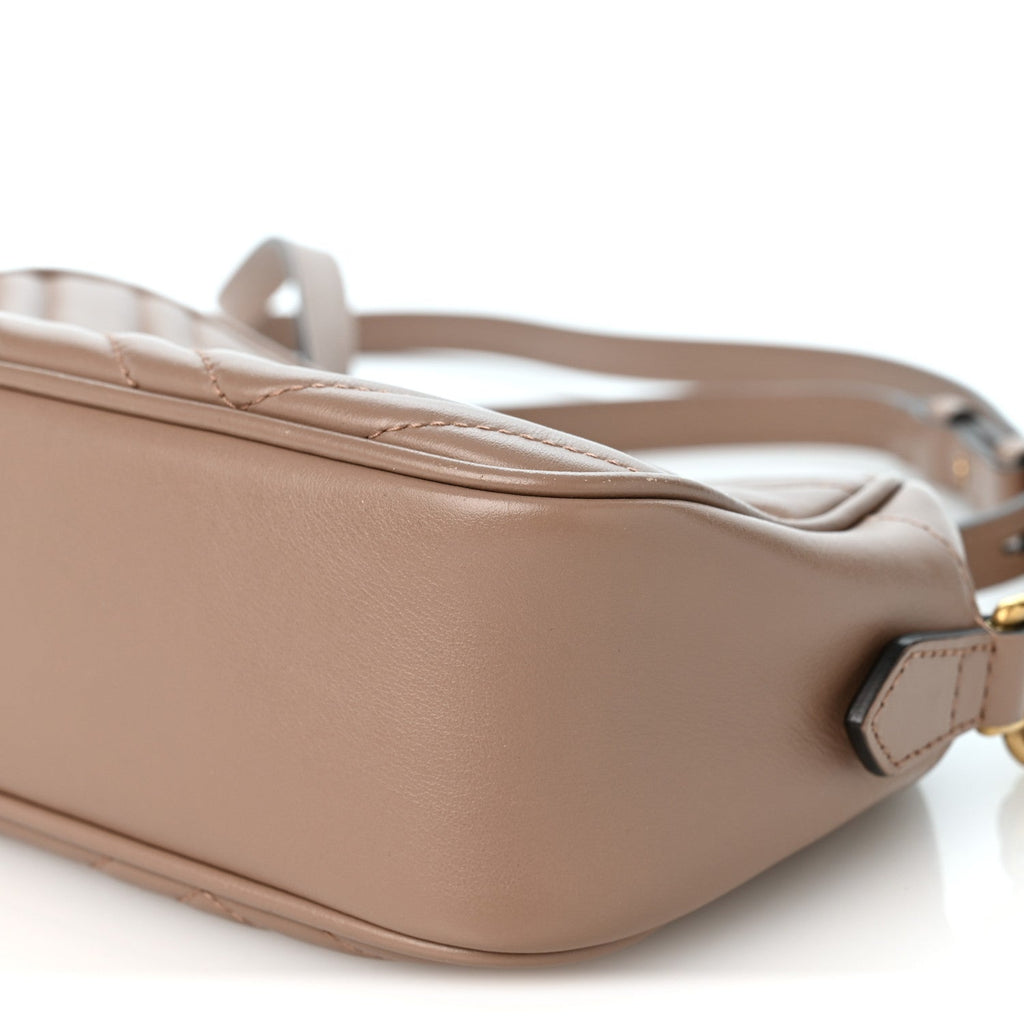 Calfskin Matelasse Small GG Marmont Chain Shoulder Bag Porcelain Rose