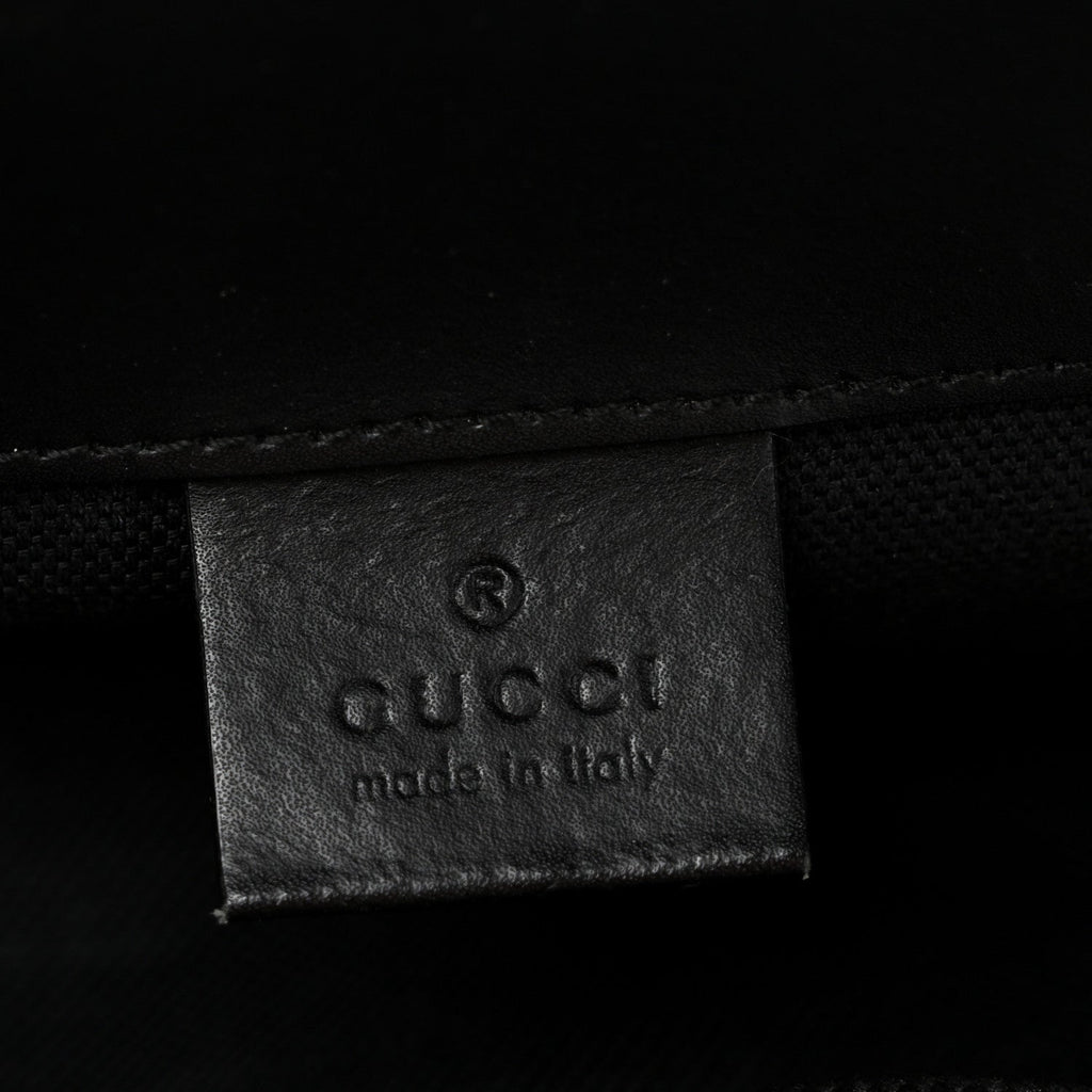 Soft GG Supreme Monogram Calfskin Web Double Buckle Backpack Black