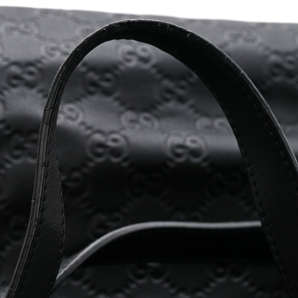 Guccissima Medium Zippered Shopping Tote Black