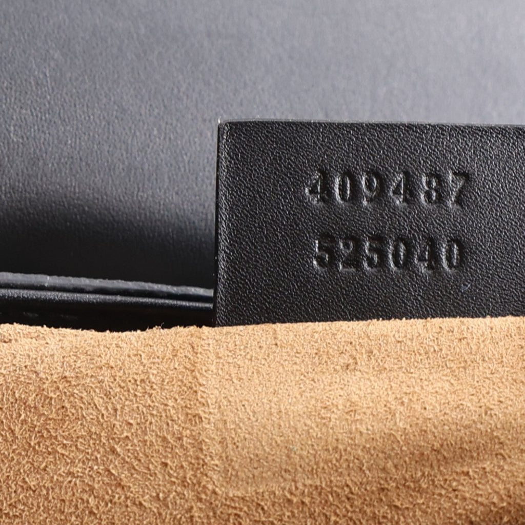 GG Supreme Monogram Calfskin Small Padlock Shoulder Bag Beige Black Cuir