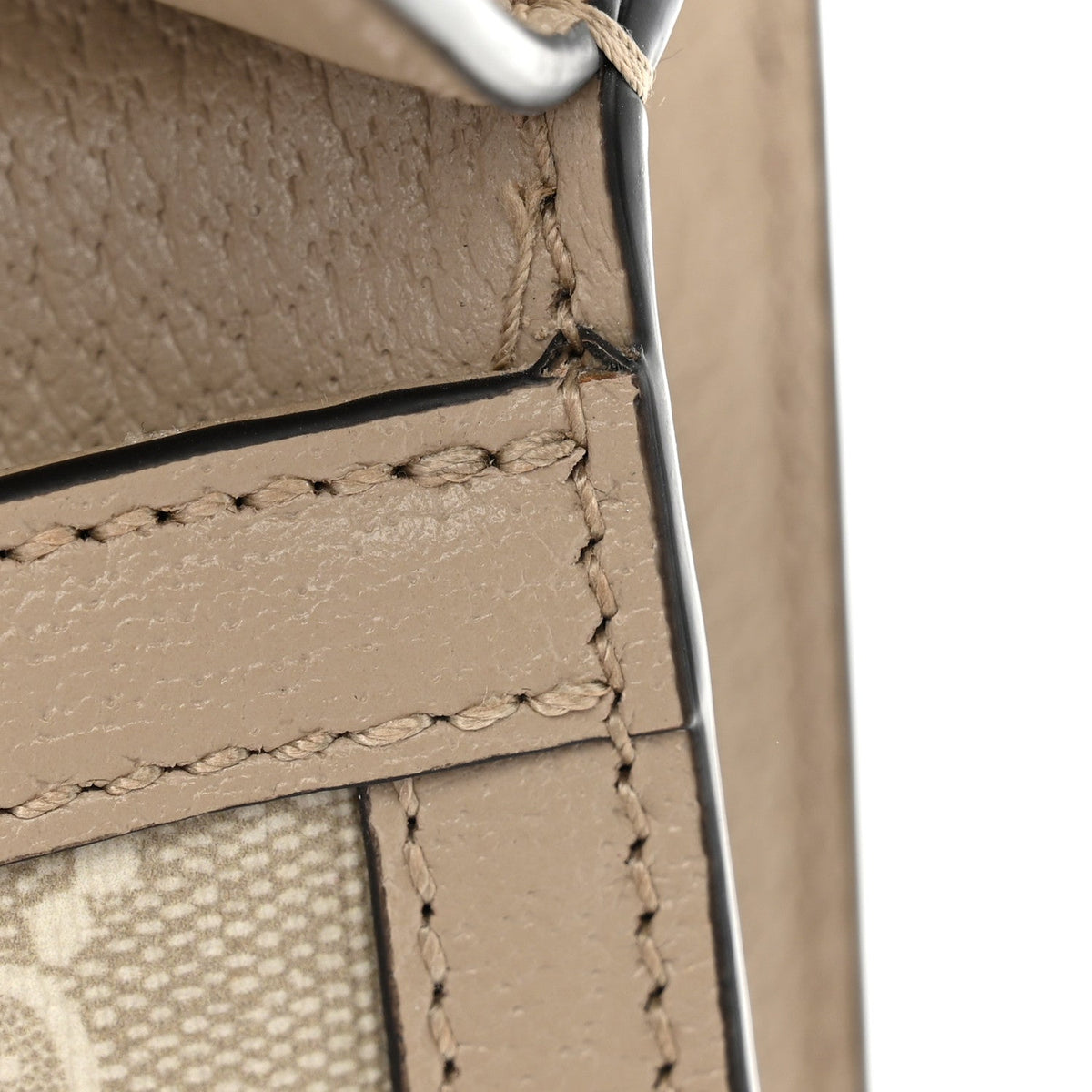 GG Supreme Monogram Textured Dollar Calfskin Small Rectangular Dionysus Shoulder Bag Beige Mystic White Oatmeal