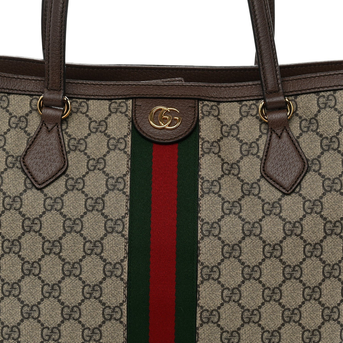 GG Supreme Monogram Medium Ophidia Shopping Tote Brown
