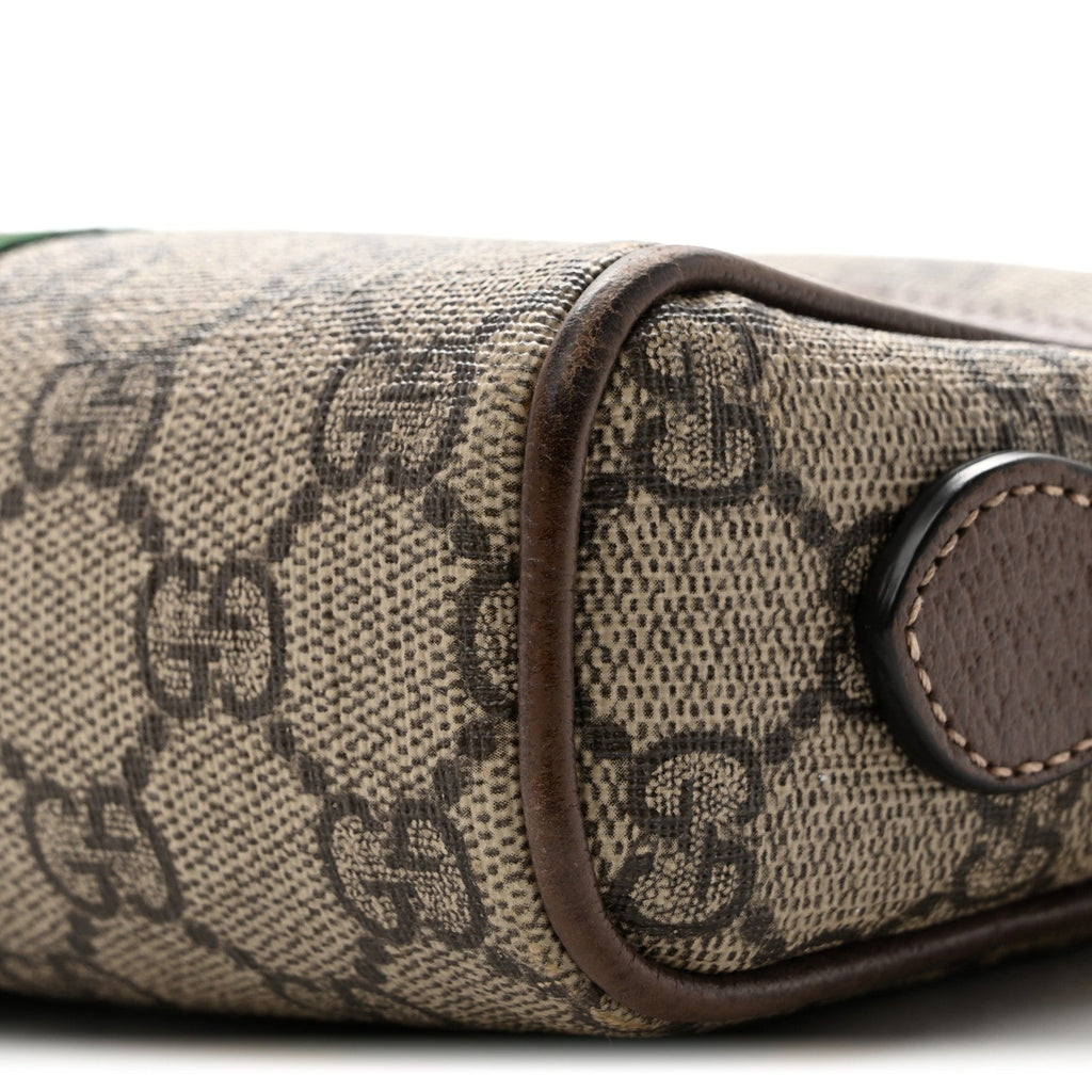 GG Supreme Monogram Web Mini Ophidia Shoulder Bag Brown