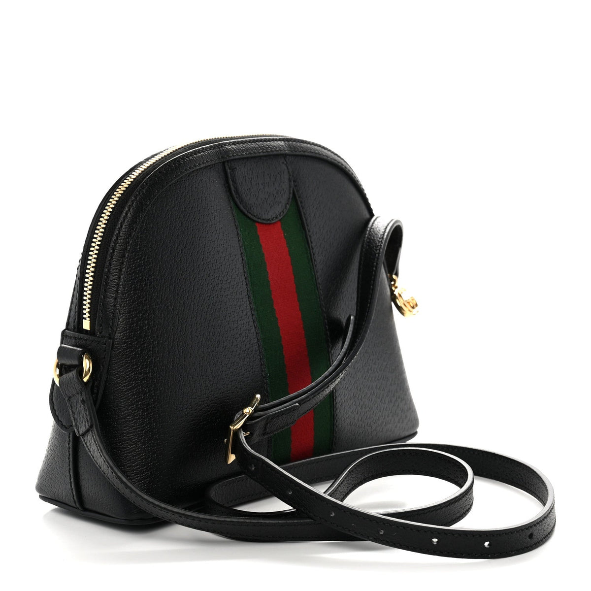 Calfskin GG Web Small Ophidia Dome Shoulder Bag Black