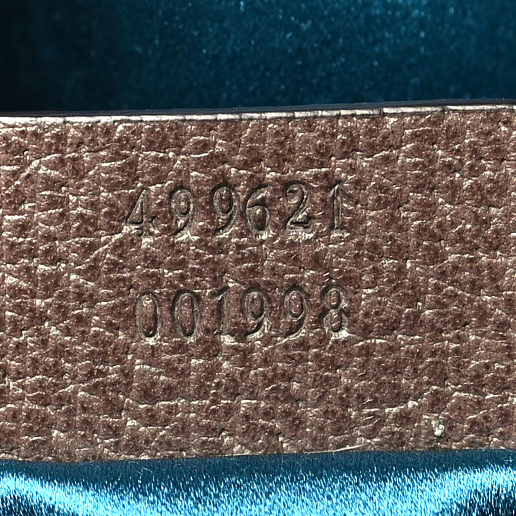 GG Supreme Monogram Textured Dollar Calfskin Web Small Ophidia Dome Shoulder Bag Beige Ebony New Acero