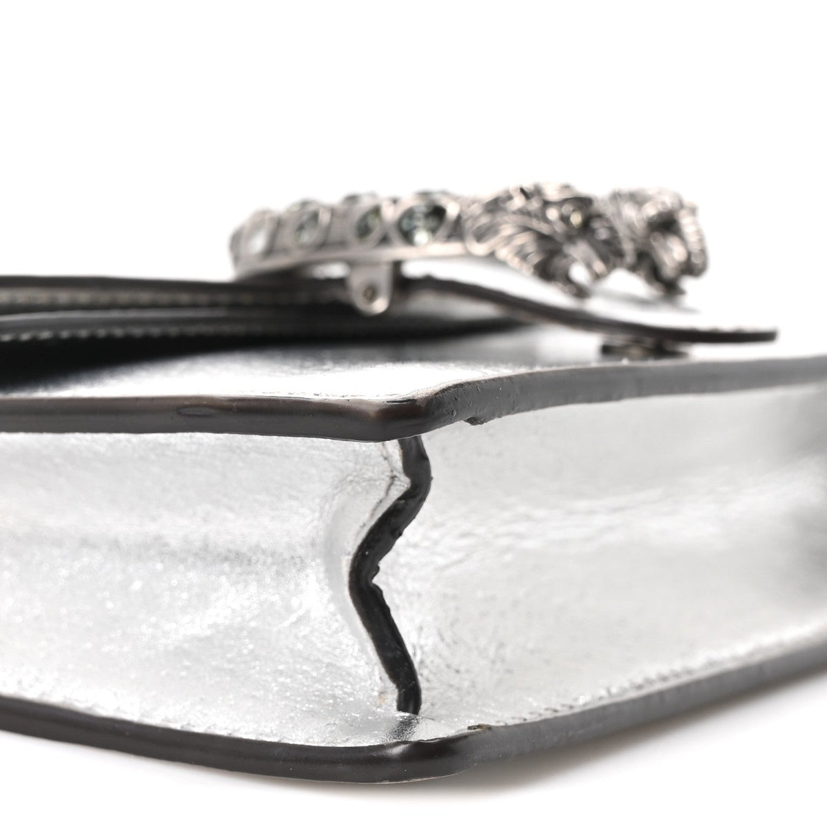 Metallic Calfskin Super Mini Dionysus Shoulder Bag Silver