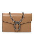Dollar Calfskin Crystal Mini Dionysus Chain Wallet Natural Tan Black Diamond