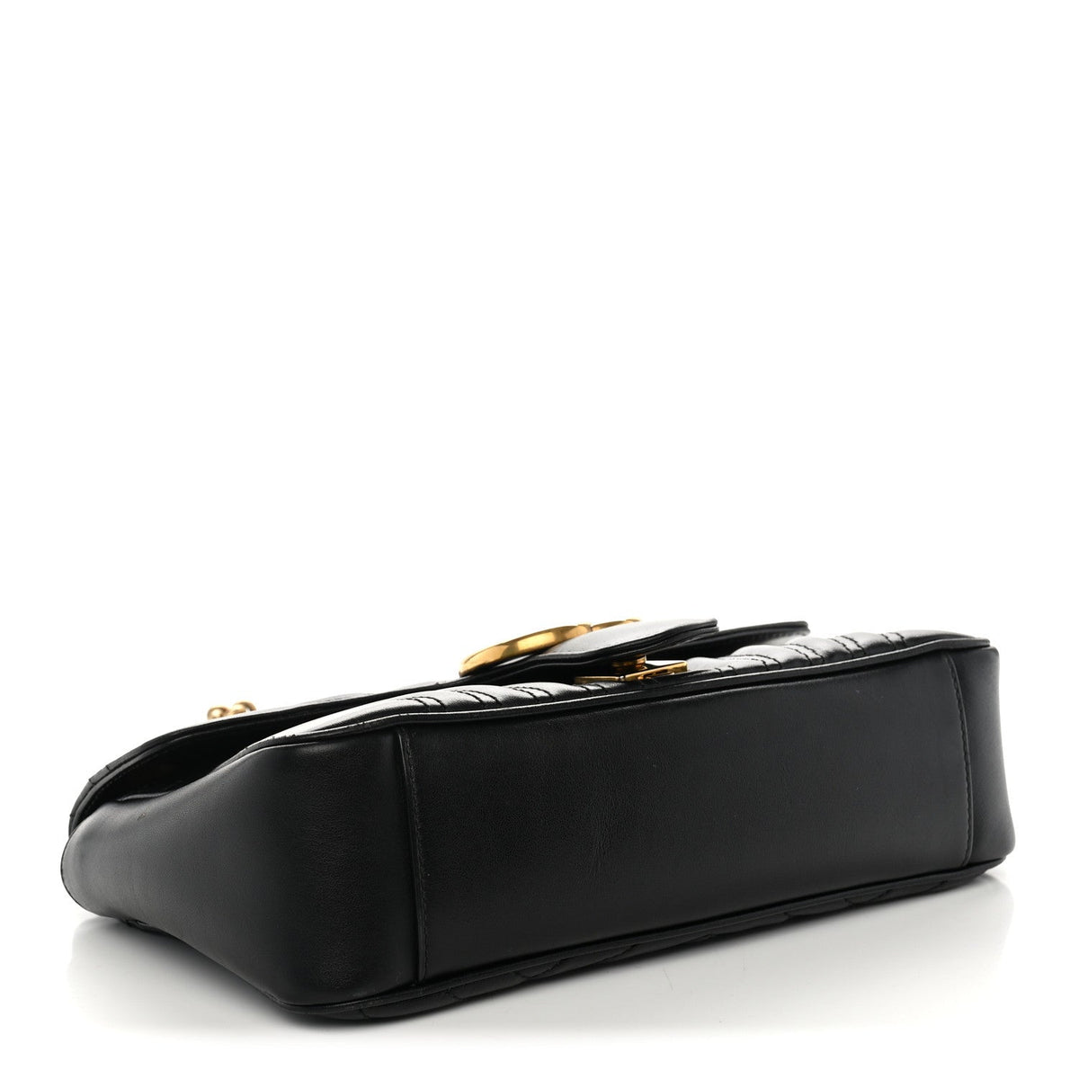 Calfskin Matelasse Small GG Marmont Shoulder Bag Black