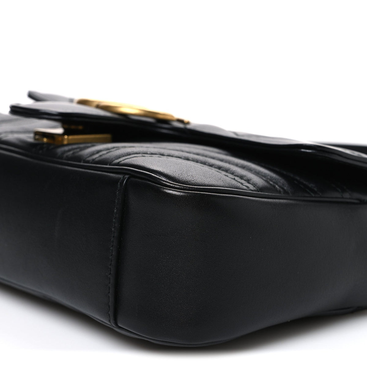 Calfskin Matelasse Mini GG Marmont Shoulder Bag Black