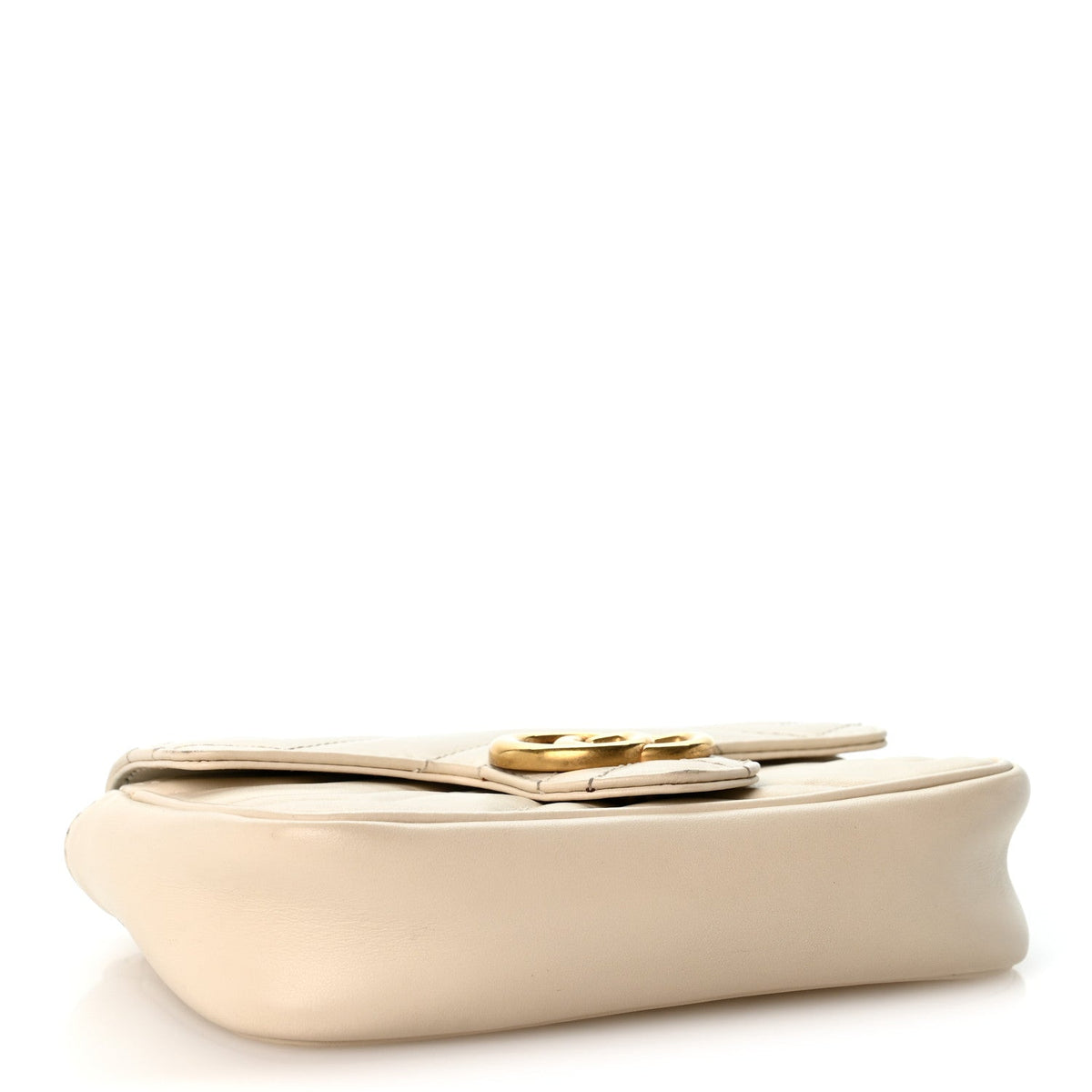 Calfskin Matelasse Super Mini GG Marmont Shoulder Bag White