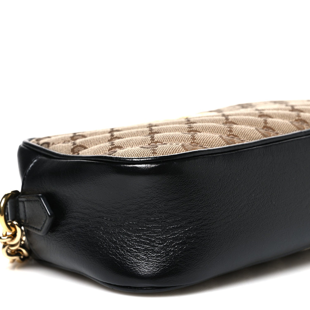 Monogram Matelasse Diagonal Small GG Marmont Chain Shoulder Bag Beige Black