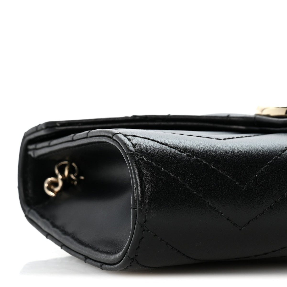 Calfskin Matelasse GG Marmont Chain Wallet Black