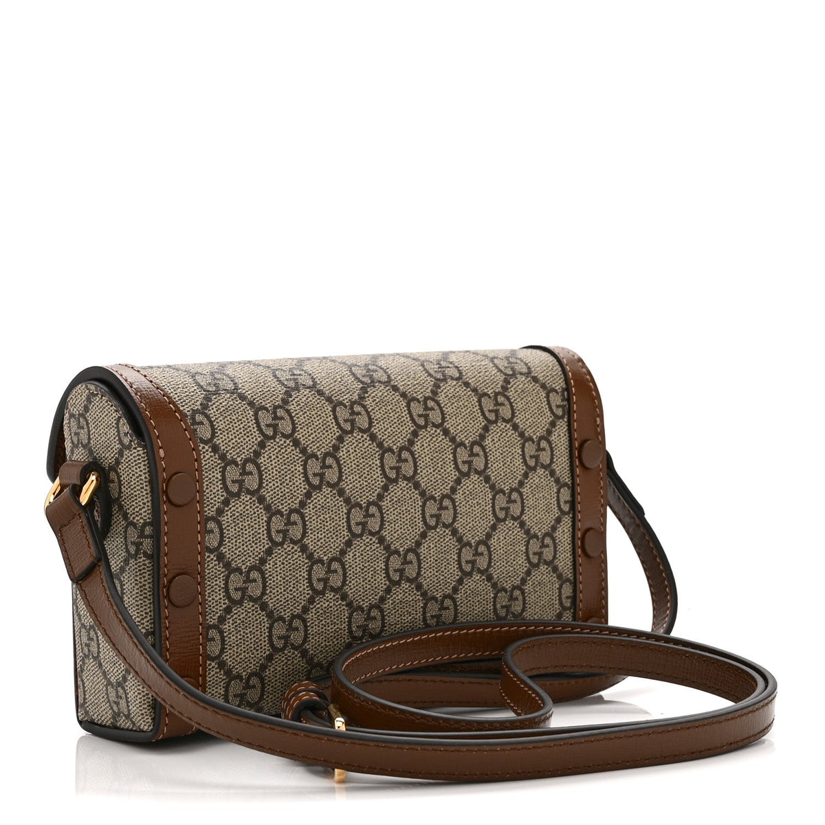 GG Supreme Monogram Mini Horsebit 1955 Shoulder Bag Beige Brown Sugar