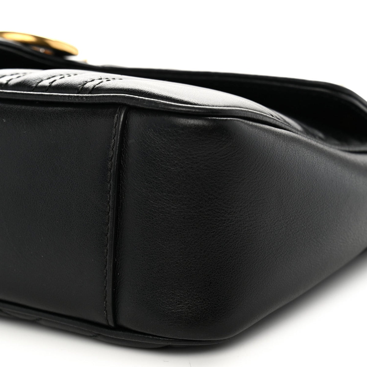 Calfskin Matelasse Small GG Marmont Shoulder Bag Black