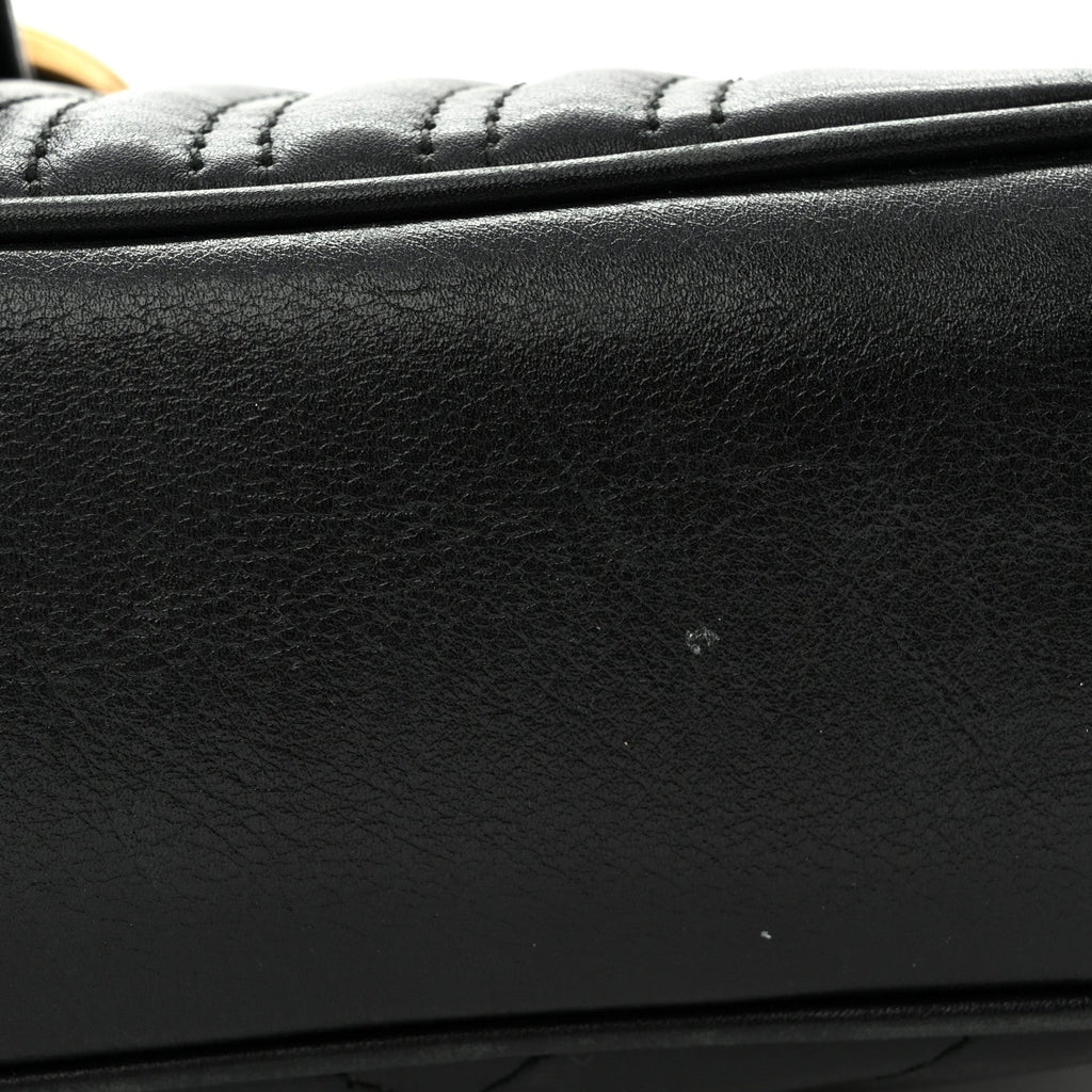 Calfskin Matelasse Medium GG Marmont Shoulder Bag Black