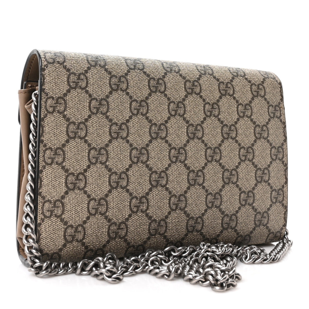 GG Supreme Monogram Mini Dionysus Chain Wallet Beige Taupe