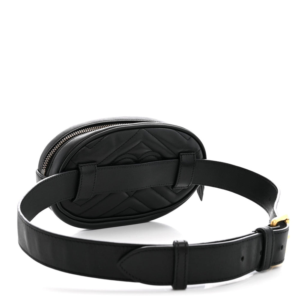 Calfskin Matelasse GG Marmont Belt Bag 75 30 Black