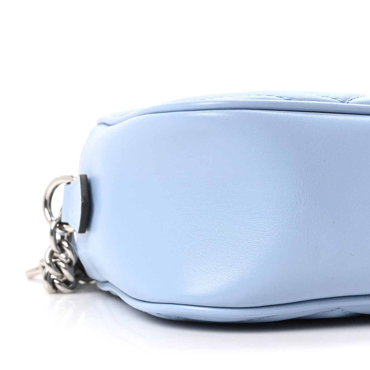 Calfskin Matelasse Small GG Marmont Chain Shoulder Bag Porcelain Light Blue