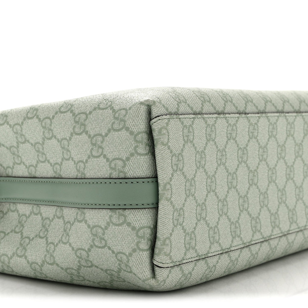 GG Supreme Monogram Emblem Medium Tote Bag Sage Green