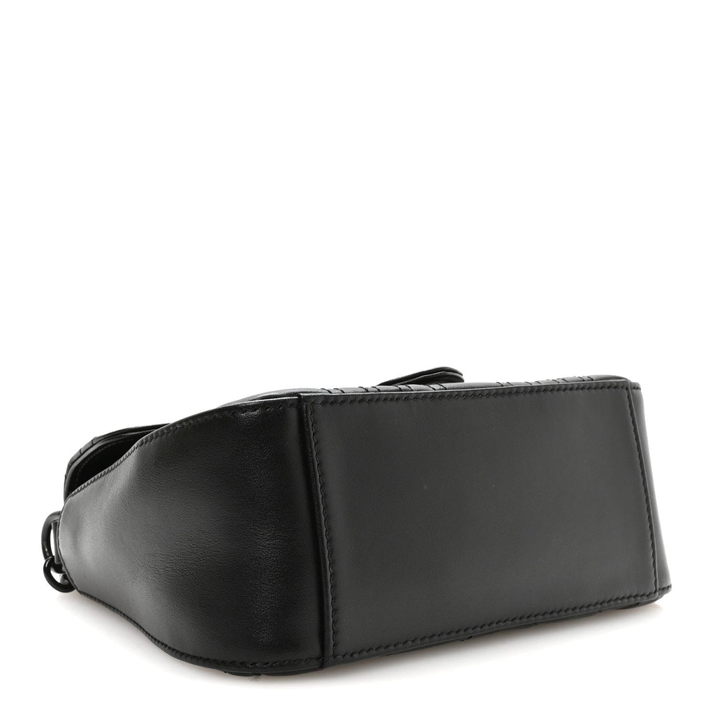 Calfskin Matelasse Monochrome GG Marmont Top Handle Shoulder Bag Black