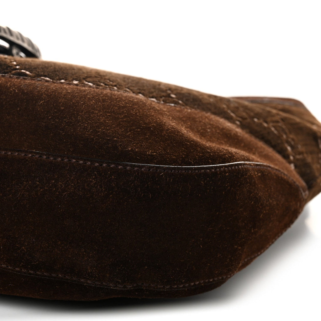 Velvet GG Monogram Web Medium Dionysus Hobo Brown