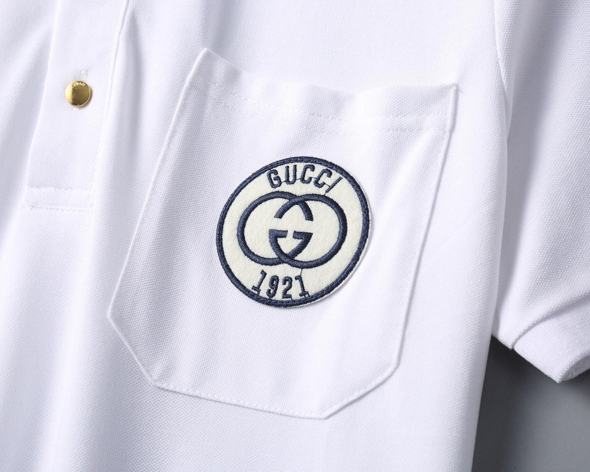 Gucci White T-shirt with a collar