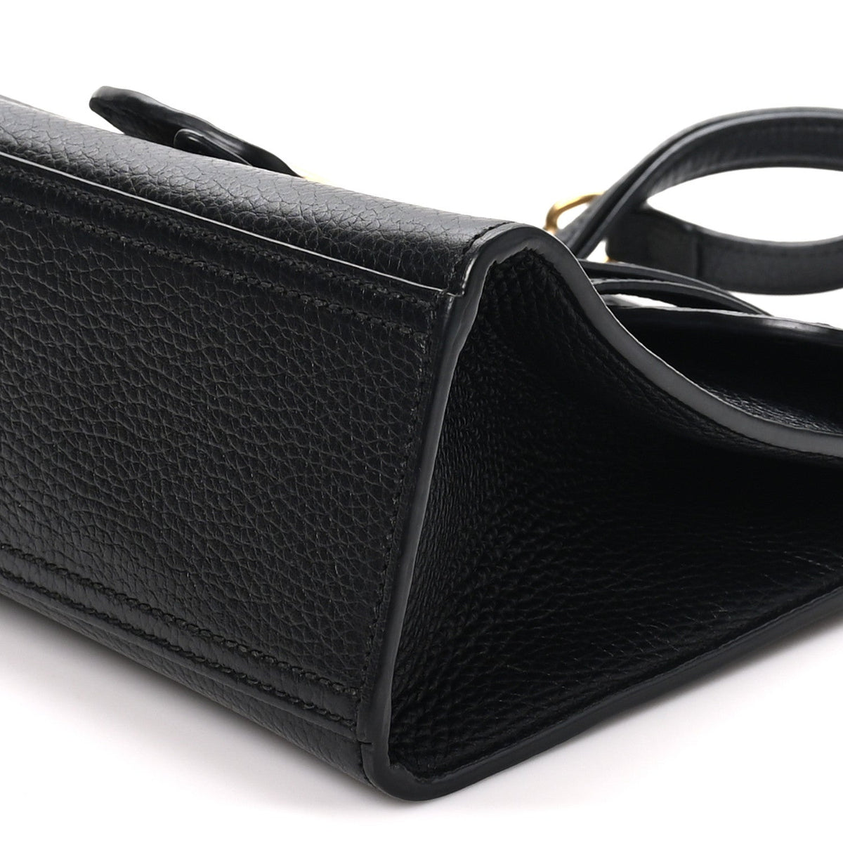 Calfskin Small GG Marmont Top Handle Bag Black
