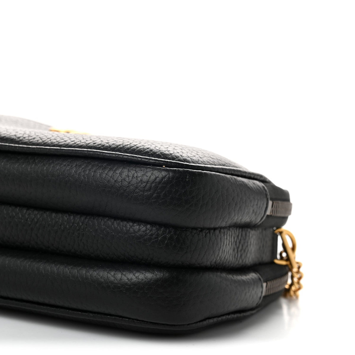 Pebbled Calfskin Super Mini GG Marmont Chain Shoulder Bag Black