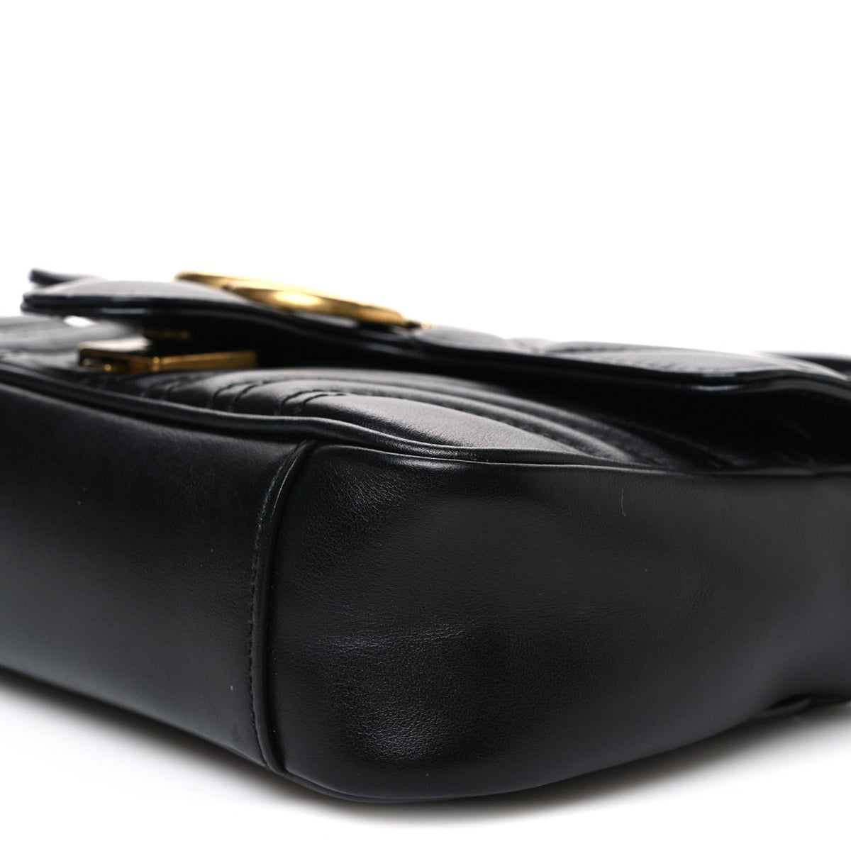 Calfskin Matelasse Mini GG Marmont Shoulder Bag Black